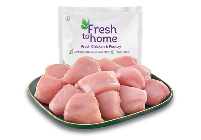 FreshToHome Boneless Chicken Cubes | 250g Pack | Antibiotic-Residue-Free | Fresh | Never Frozen