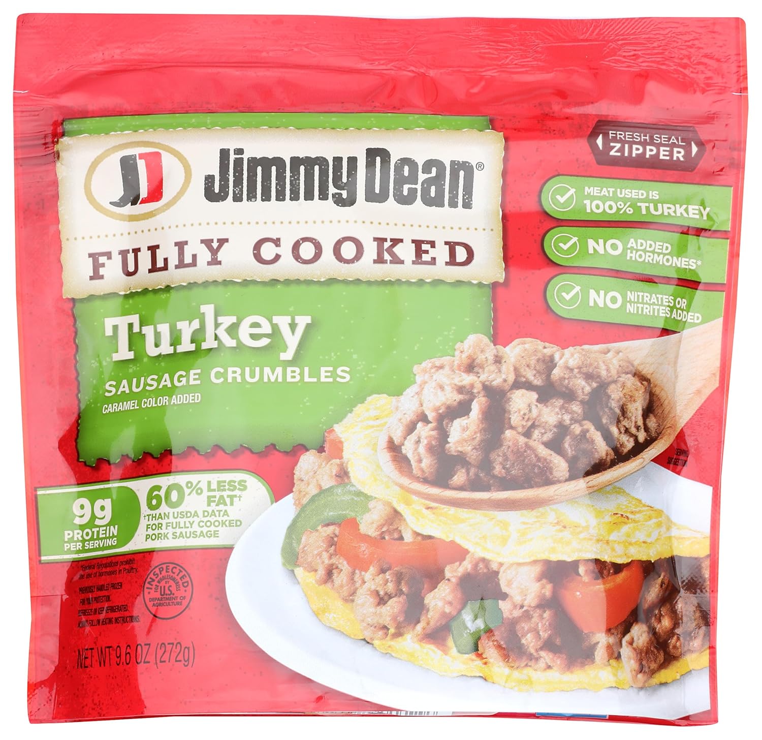 Jimmy Dean, Fully Cooked Turkey Sausage Crumbles, 9.6 oz