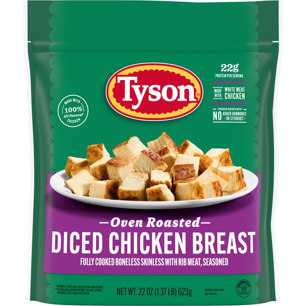 Tyson Grilled & Ready Fully Cooked Oven Roasted Diced Chicken Breast, 22 oz. (Frozen)