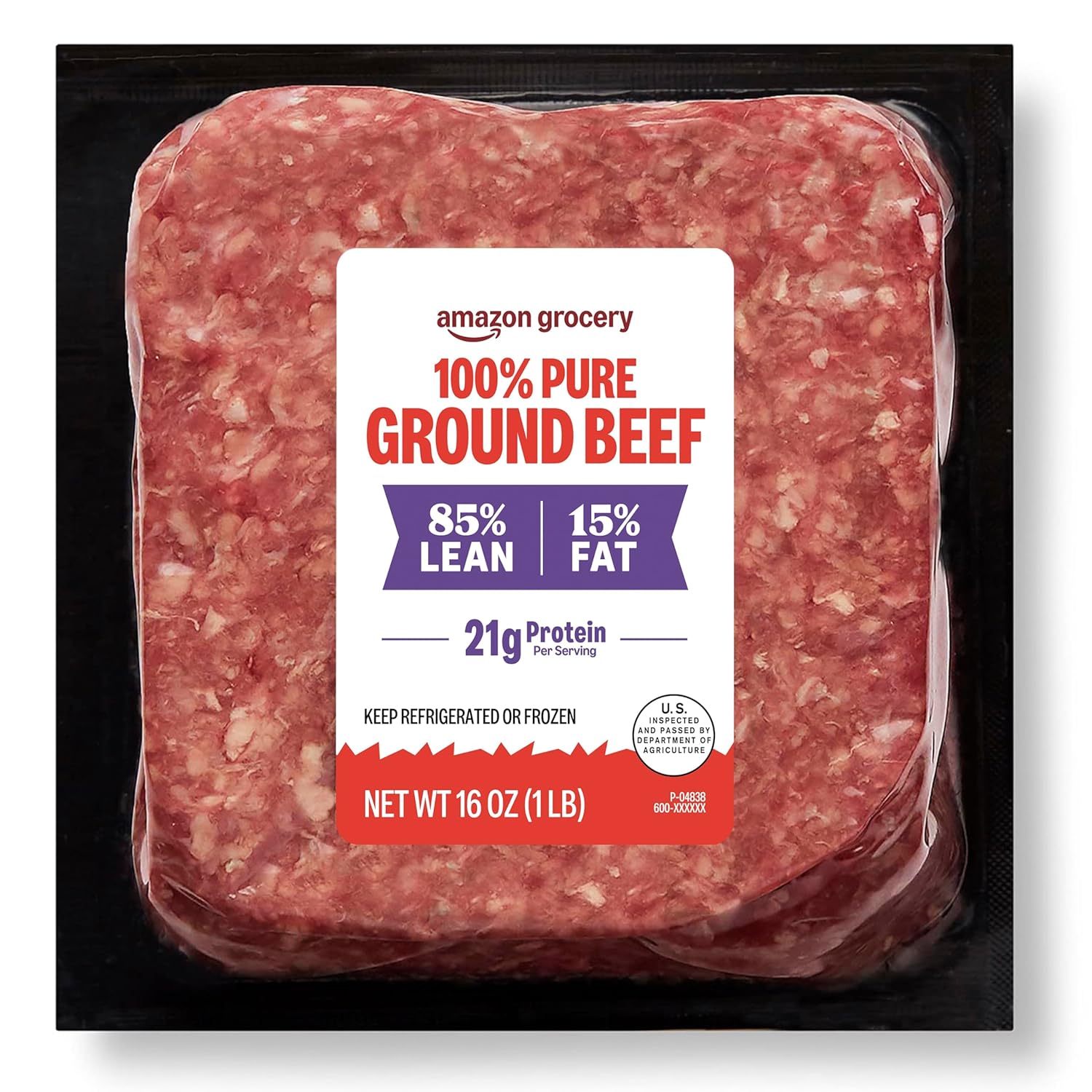 Amazon Grocery, Ground Beef, 85% Lean/15% Fat, 1 lb (Previously Fresh Brand, Packaging May Vary) by Amazon Grocery