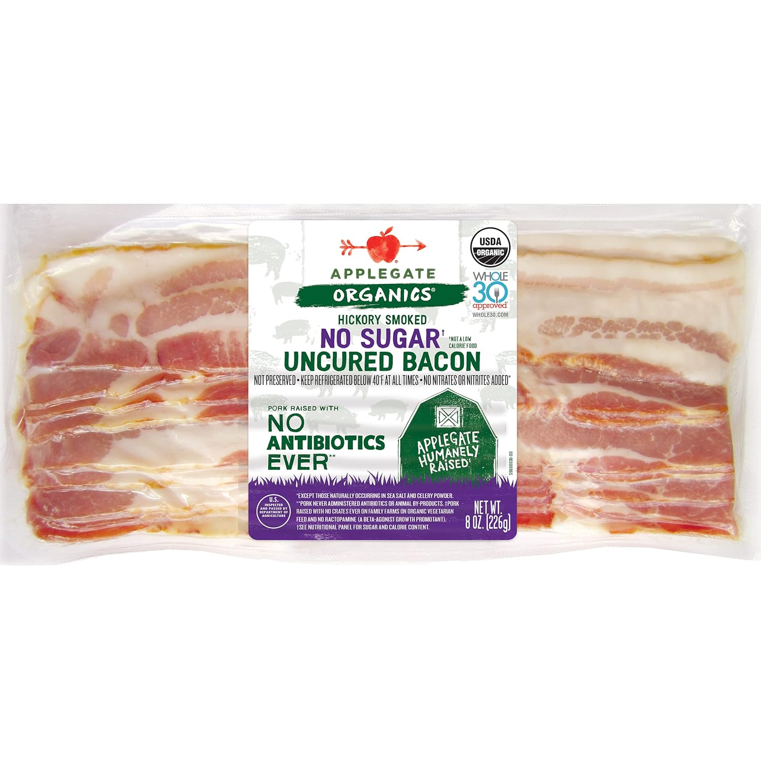 Applegate, Organic No Sugar Uncured Bacon,